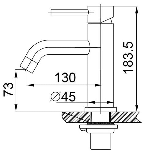 Eau304 wastafelkraan met coldstart geborsteld rvs