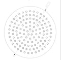 Eau304 hoofddouche rond 25 cm geborsteld rvs