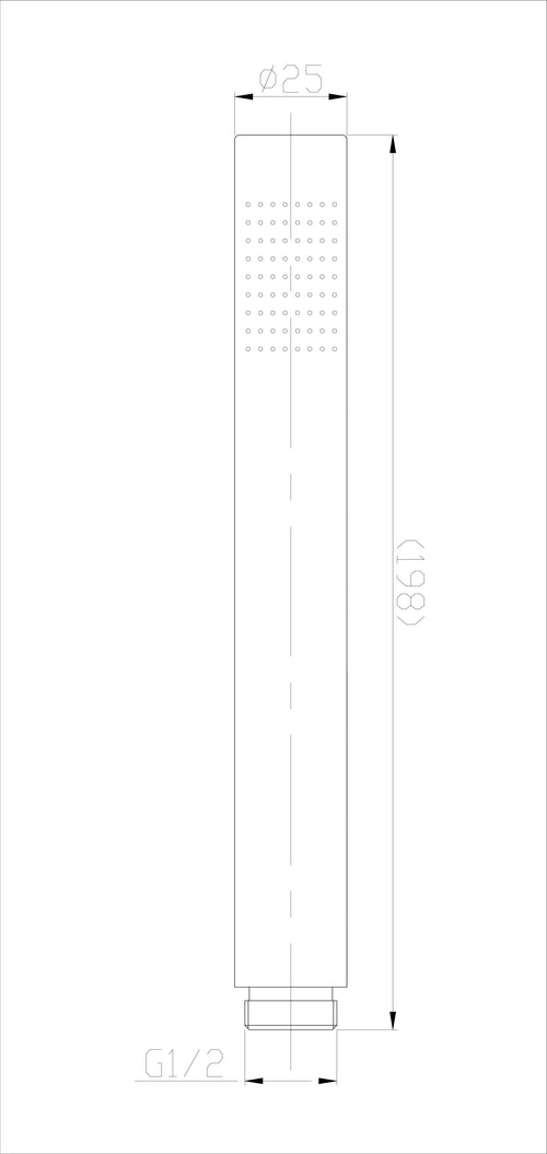 Eau304 staafhanddouche 1 stand rond geborsteld RVS