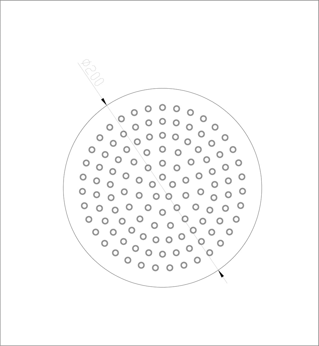 Eau304 hoofddouche rond 20 cm geborsteld rvs