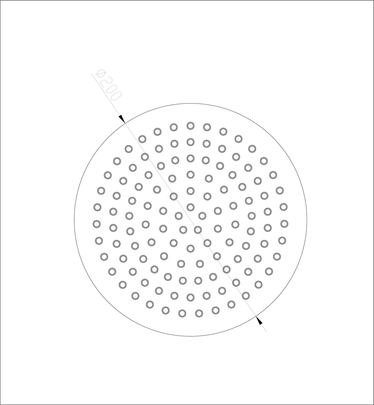 Eau304 hoofddouche rond 20 cm geborsteld rvs