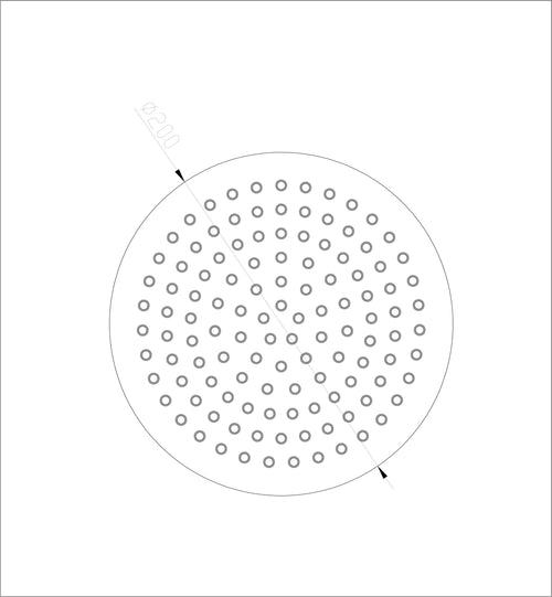 Eau304 hoofddouche rond 20 cm geborsteld rvs