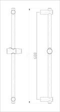 Eau304 glijstang 75 cm geborsteld rvs