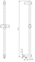 Eau304 glijstang met wateruitgang 75 cm geborsteld rvs