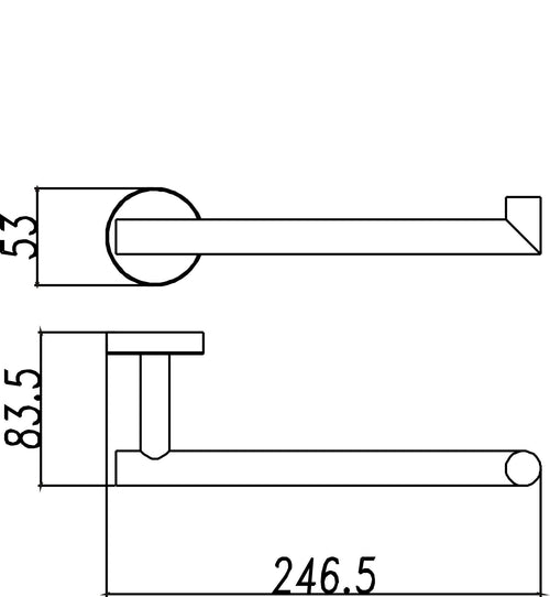 Eau304 handdoekhouder enkel 25 cm rvs