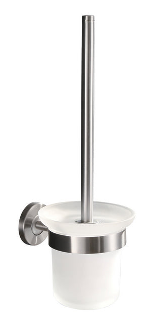 Eau304 toiletborstel met houder mat glas/rvs