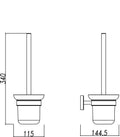 Eau304 toiletborstel met houder mat glas/rvs