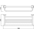 Eau304 handdoekhouder met planchet 60 cm rvs