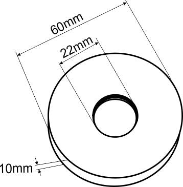 Eau304 rozet voor douchearm rond 60 mm geborsteld rvs