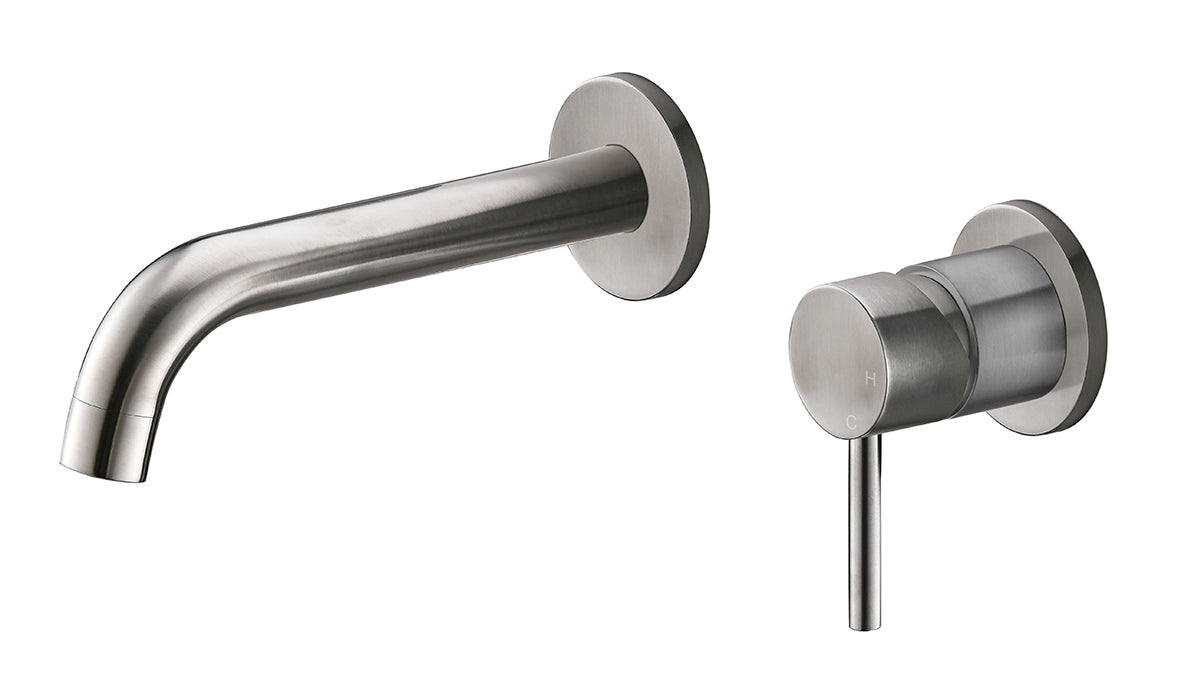 Eau304 wastafelkraan met coldstart inbouw compleet geborsteld RVS