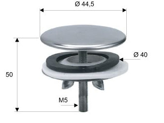 EaurVS kraangatstop chroom 40mm