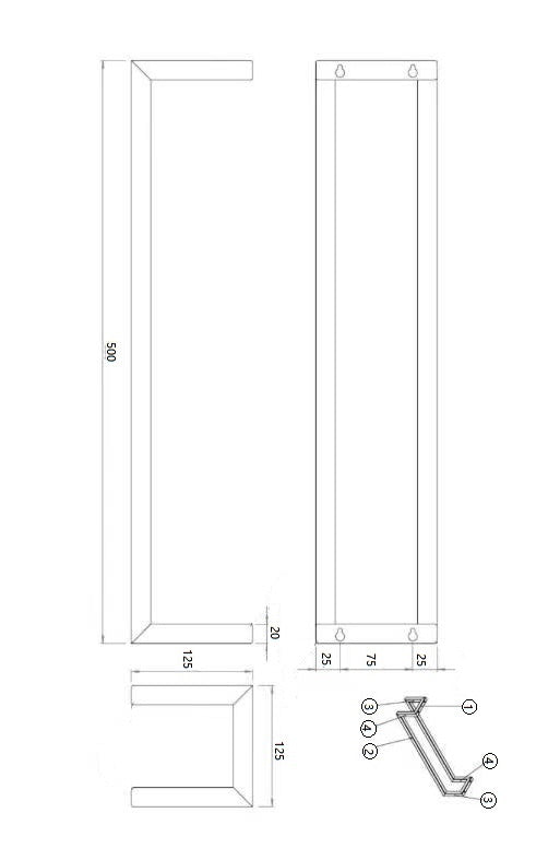 Eauloft handdoekrek 50 x 12.5 x 12.5 cm geborsteld messing pvd