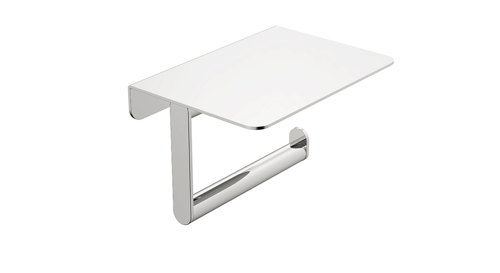 Eaualonzo toiletrolhouder met planchet chroom