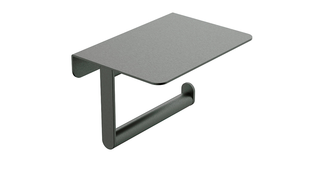 Eaualonzo toiletrolhouder met planchet gunmetal pvd