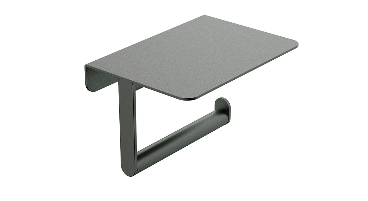 Eaualonzo toiletrolhouder met planchet gunmetal pvd