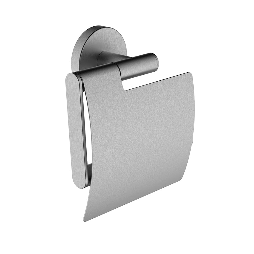 Eaualonzo toiletrolhouder met klep rvs geborsteld