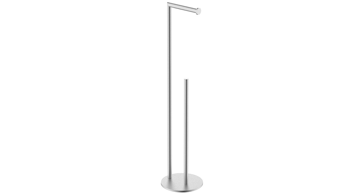 Eaualonzo toiletrolhouder met reserverolhouder vrijstaand rvs geborsteld