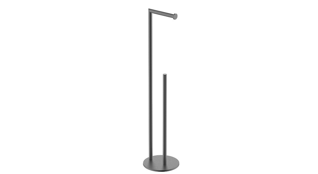 Eaualonzo toiletrolhouder met reserverolhouder vrijstaand gunmetal pvd