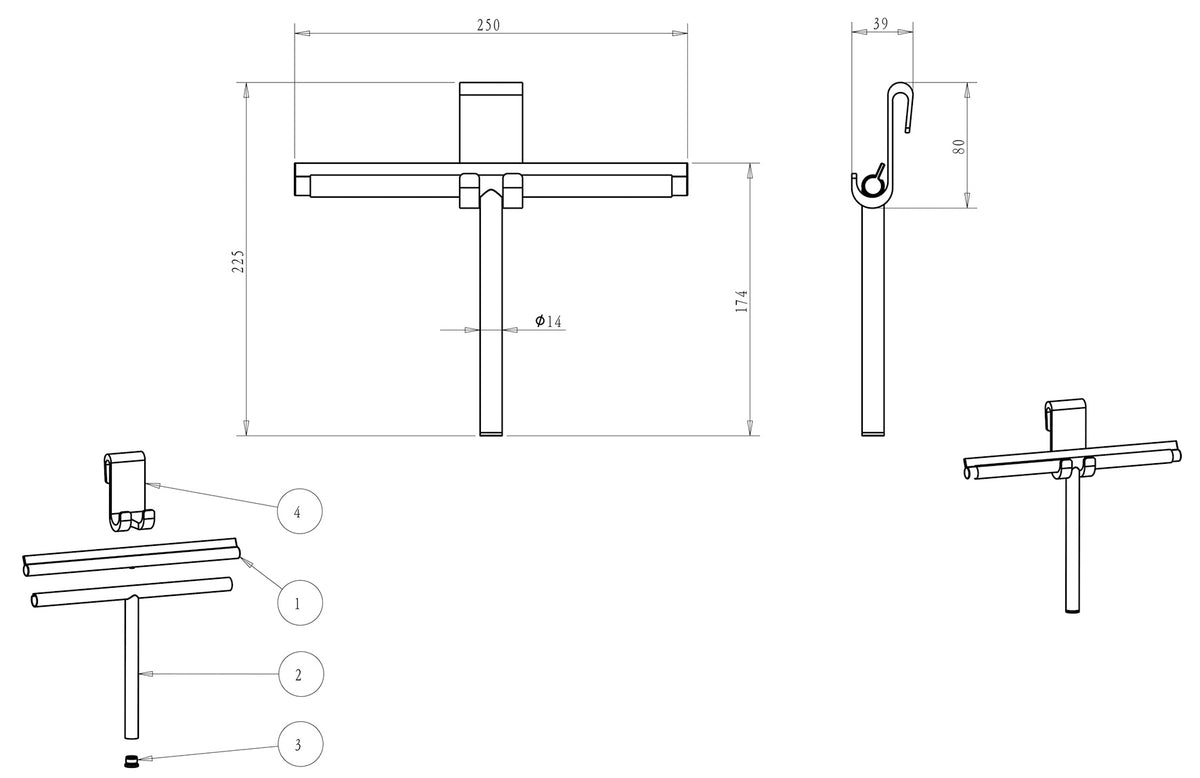 Eaualonzo raamwisser met flexibele glashaak rvs geborsteld