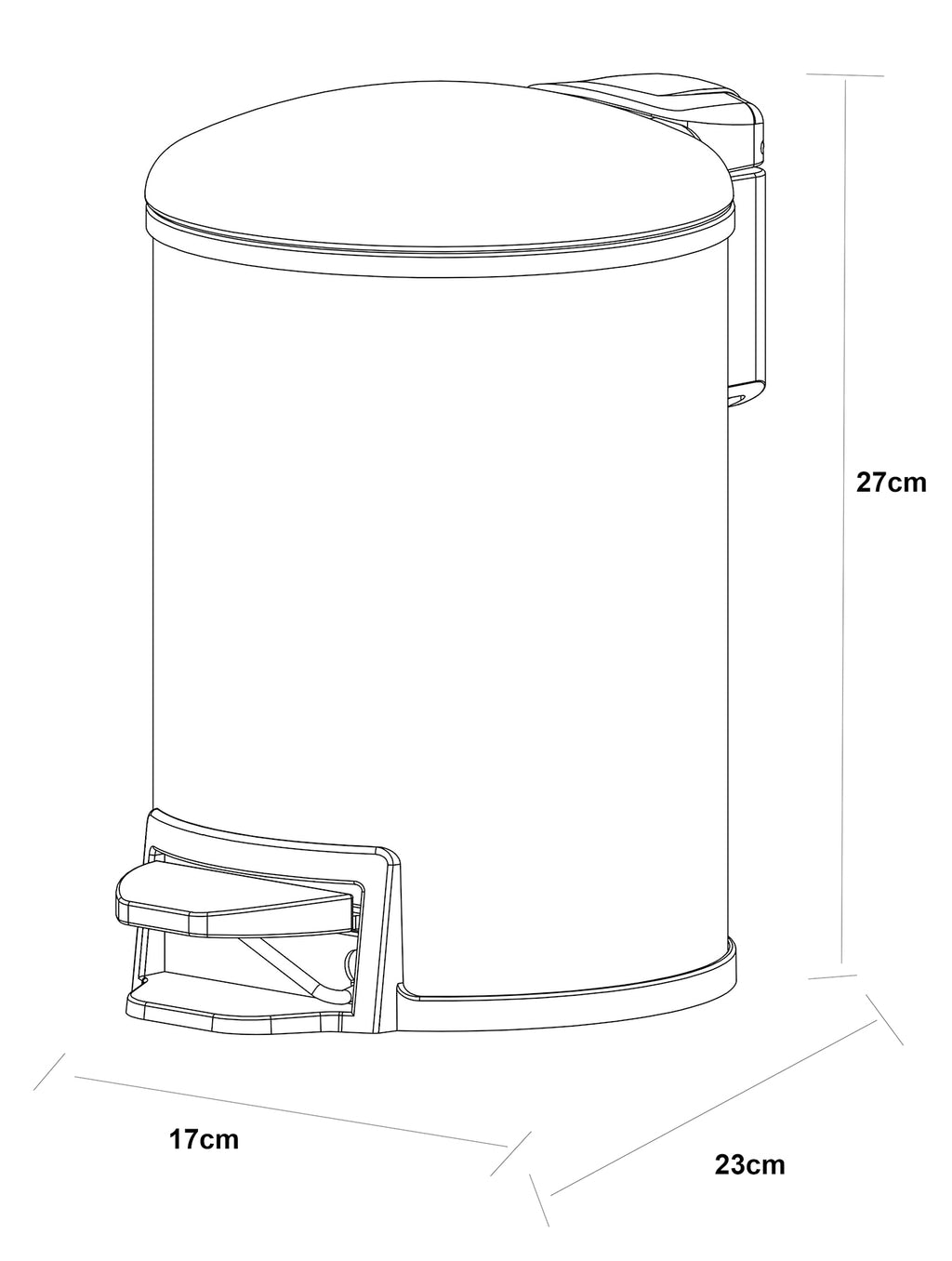 Eautobin pedaalemmer softclose 3 liter gunmetal