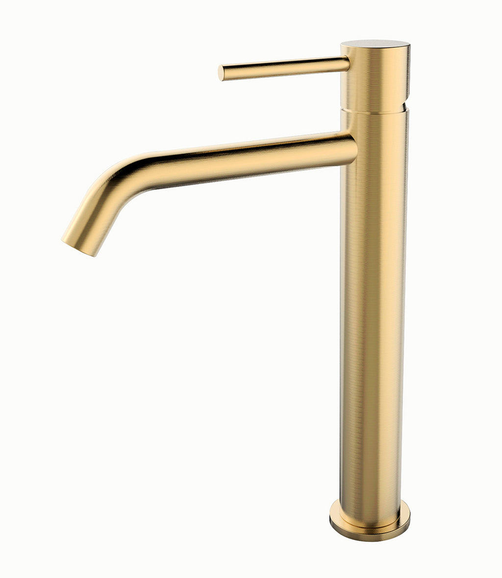 Eaustyle xl wastafelkraan hoog geborsteld messing pvd