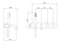 Eaustyle badthermostaat muur inbouw chroom