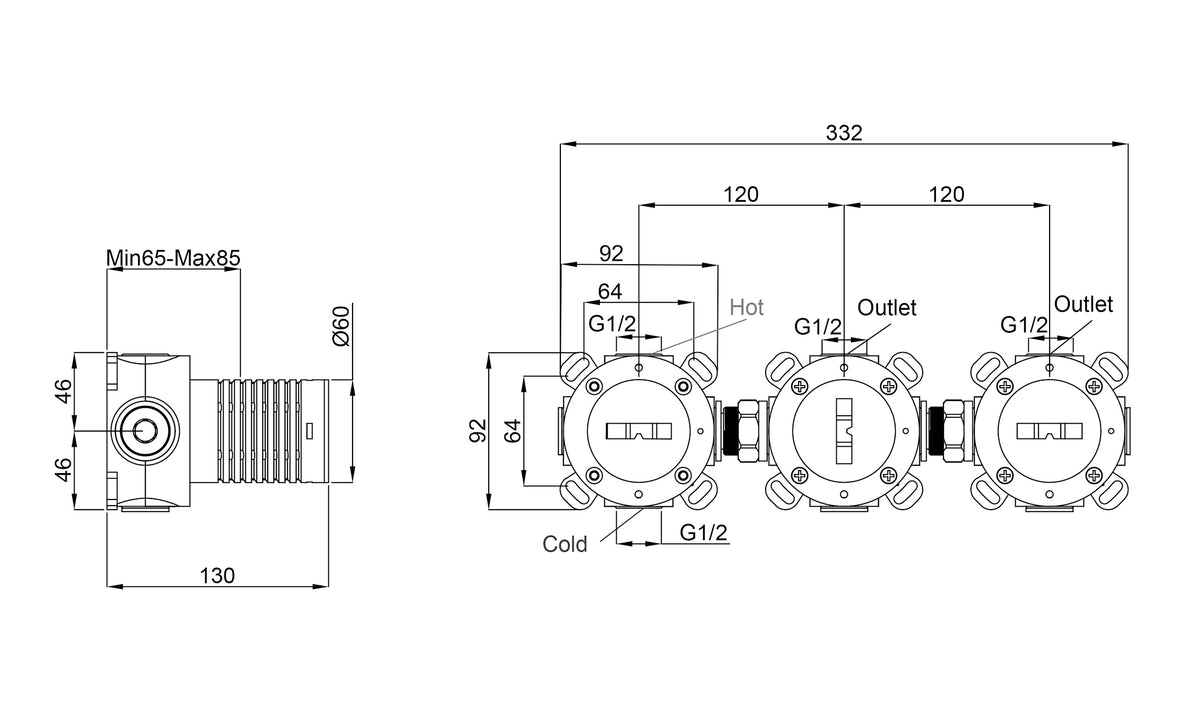 Eaucaral inbouwdeel thermostatische
