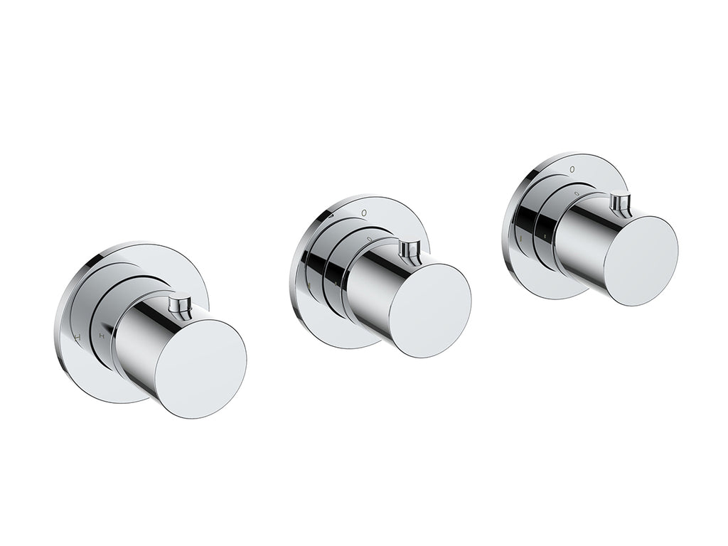 Eaucaral afbouwdeel thermostatische douchekraan met 2 stopkranen chroom