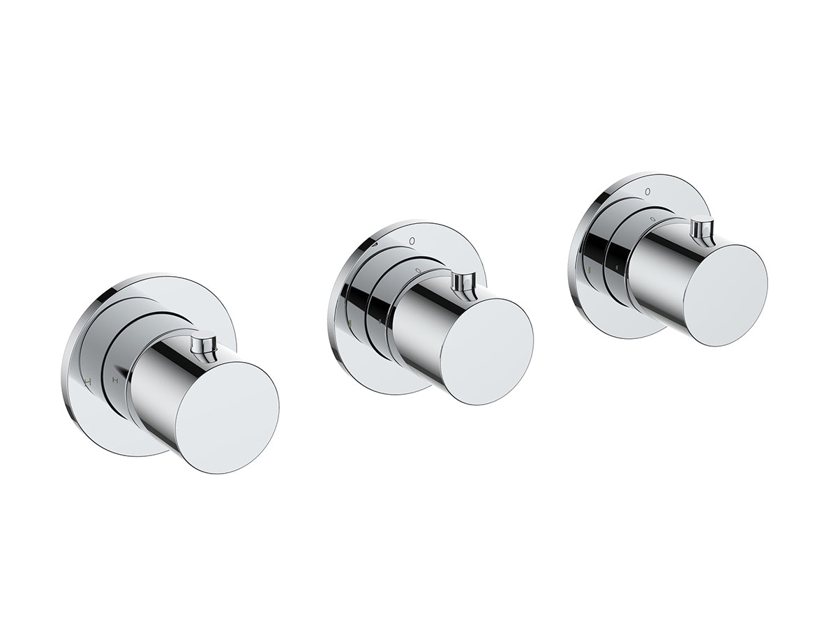 Eaucaral afbouwdeel thermostatische douchekraan met 2 stopkranen chroom
