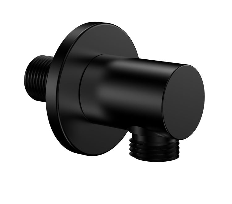 Eauunimatch wandaansluitbocht rond 1/2" mat zwart