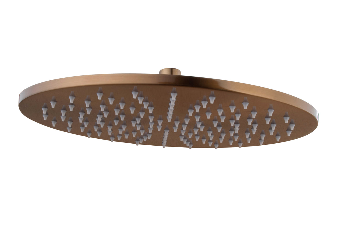 Eauunimatch hoofddouche rond 25 x 0,8 cm geborsteld brons koper pvd