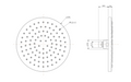 Eauunimatch hoofddouche rond 20 x 1,2 cm mat zwart