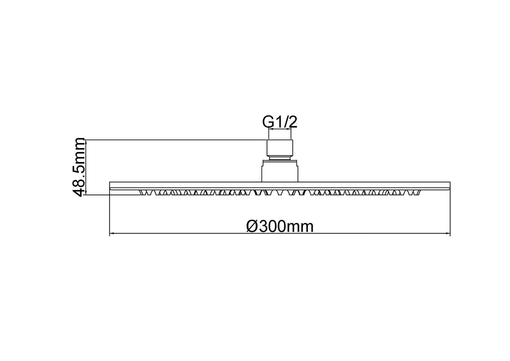 Eauunimatch hoofddouche rond 30 x 0,8 cm geborsteld brons koper pvd