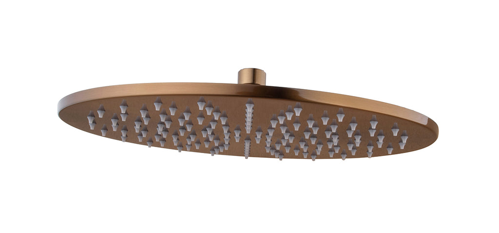 Eauunimatch hoofddouche rond 30 x 0,8 cm geborsteld brons koper pvd