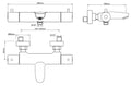 Eaucaral thermostatische badmengkraan mat zwart