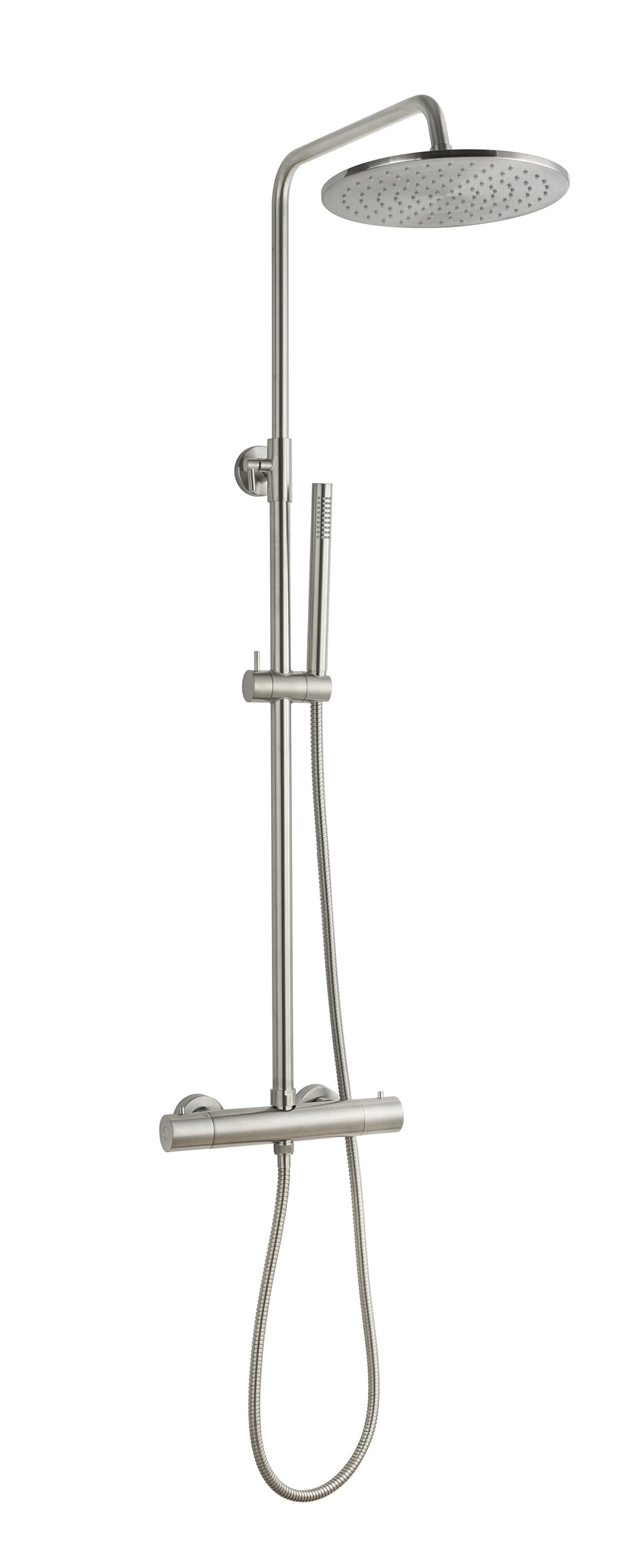 Eaucaral thermostatische regendoucheset opbouw geborsteld staal pvd