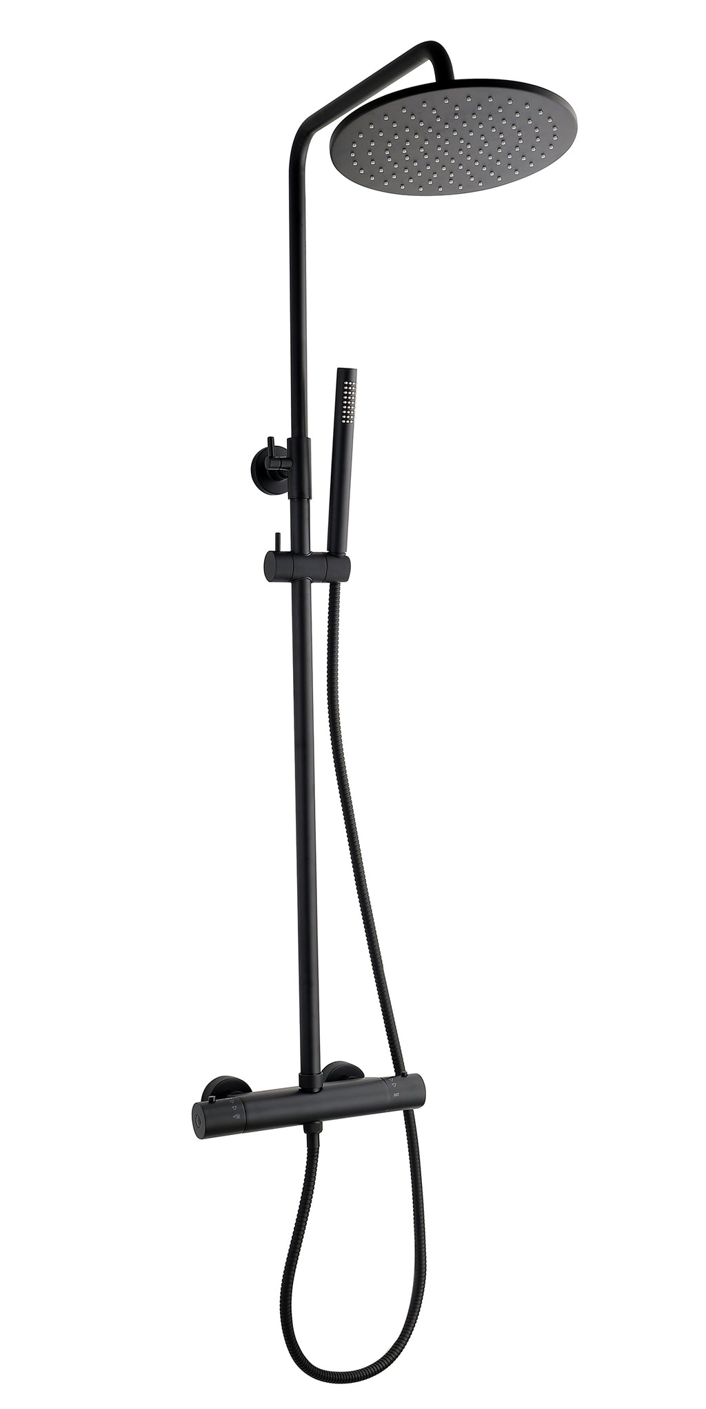 Eaucaral thermostatische regendoucheset opbouw mat zwart