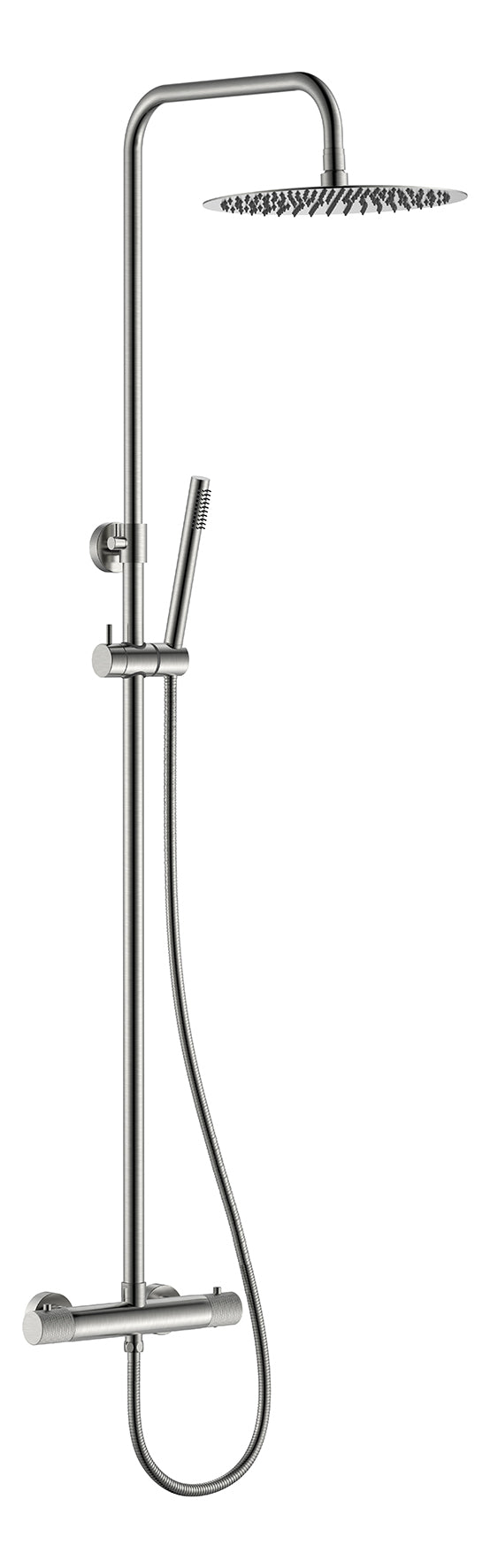 Eauribbd thermostatische regendoucheset opbouw geborsteld staal pvd