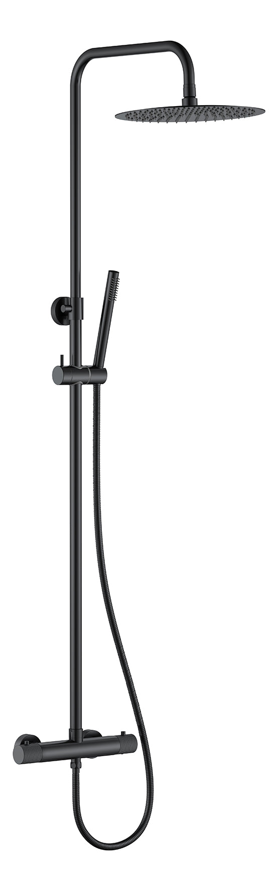 Eauribbd thermostatische regendoucheset opbouw mat zwart
