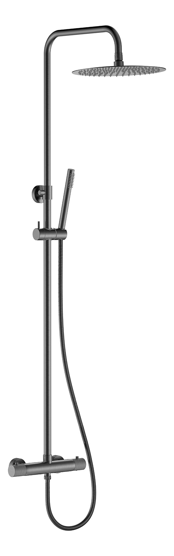 Eauribbd thermostatische regendoucheset opbouw gunmetal pvd