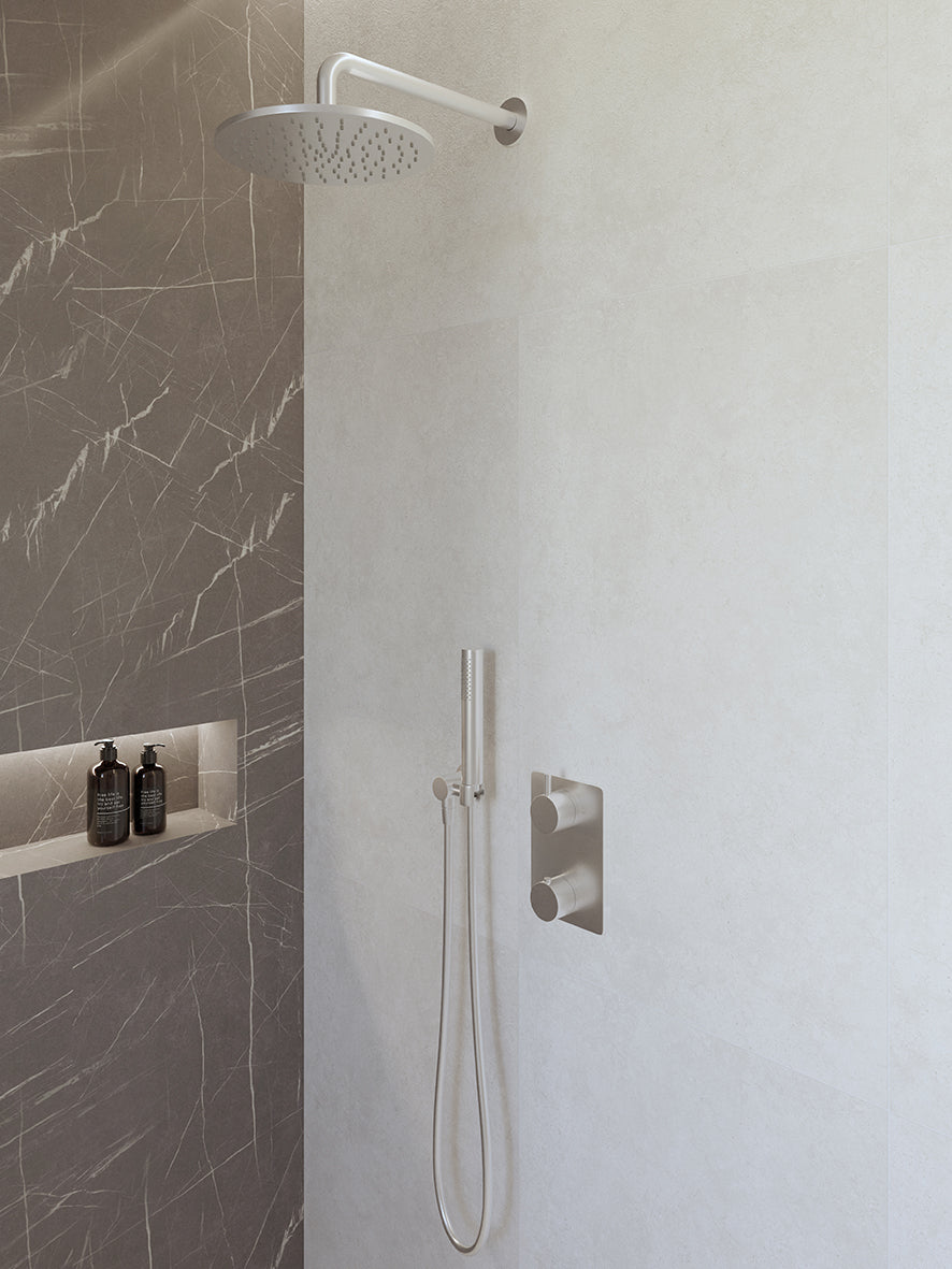 Eaucaral inbouwthermostaat compleet met hoofddouche 25 cm en staafhanddouche chroom