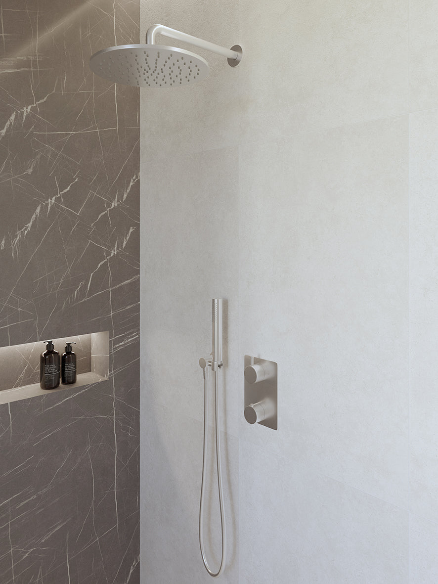 Eaucaral inbouwthermostaat compleet met hoofddouche 30 cm en staafhanddouche chroom