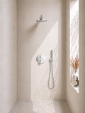 Eaucaral inbouwthermostaat 2 weg rond compleet met hoofddouche 25 cm en staafhanddouche chroom