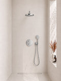 Eaucaral inbouwthermostaat 2 weg rond compleet met hoofddouche 25 cm en 3 standen handdouche handdouche chroom
