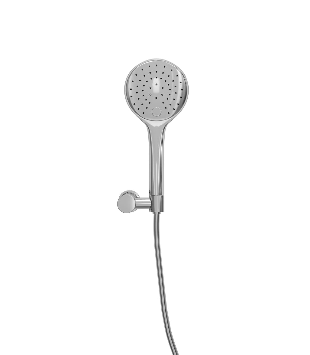 EauuniMatch handdoucheset met handdouche 3 standen Ø 12 cm, doucheslang en wandhouder kantelbaar chroom