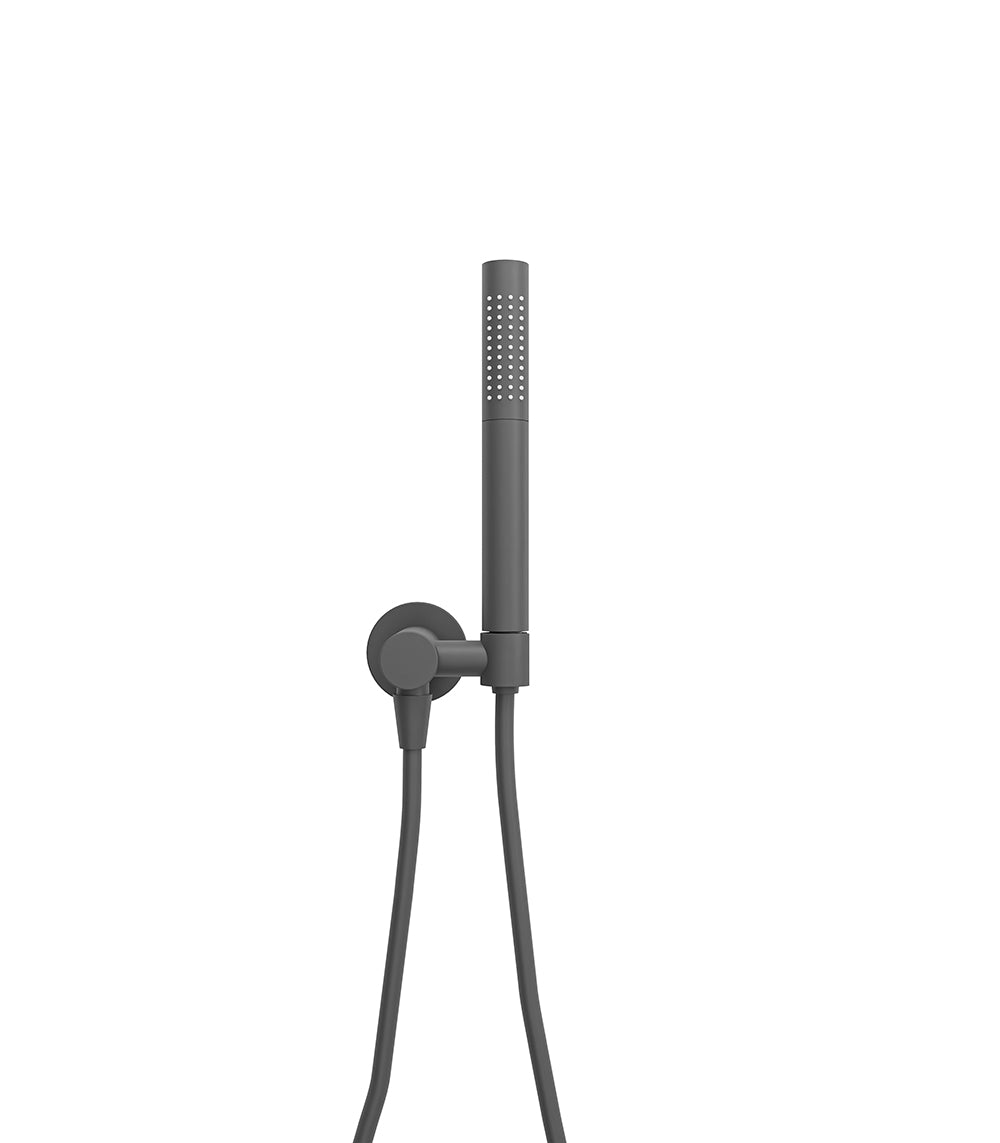 EauuniMatch handdoucheset met staafhanddouche 1 stand, doucheslang en wandaansluitbocht gunmetal
