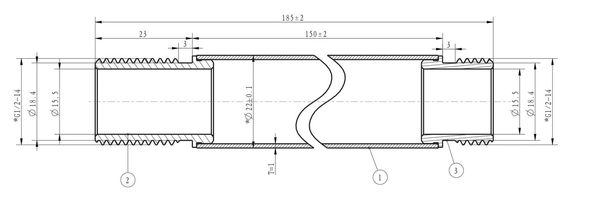 Eauunimatch douchearm met plafondbevestiging 15 cm chroom