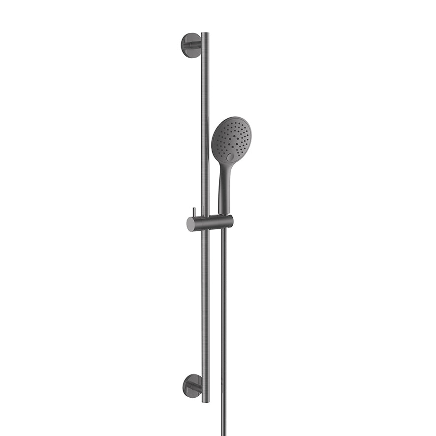EauuniMatch glijstangset compleet met handdouche 3 standen Ã˜ 12 cm gunmetal