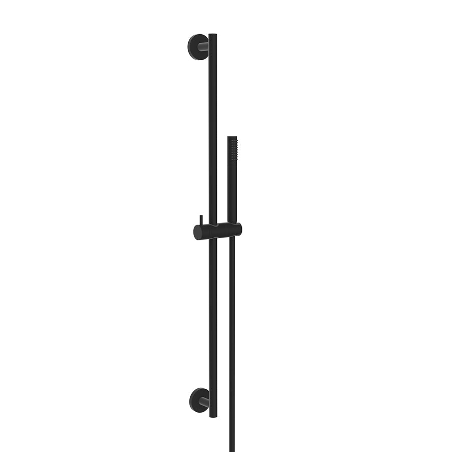Eauunimatch glijstangset compleet met staafhanddouche 1 stand mat zwart