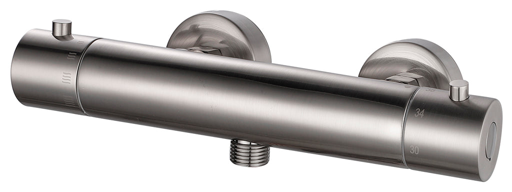 Eaurio thermostatische douchemengkraan 12 cm geborsteld staal